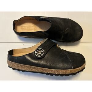 Haflinger Adventure Leather Clogs Cork Adjustable Strap Slip On Size 40 US 9